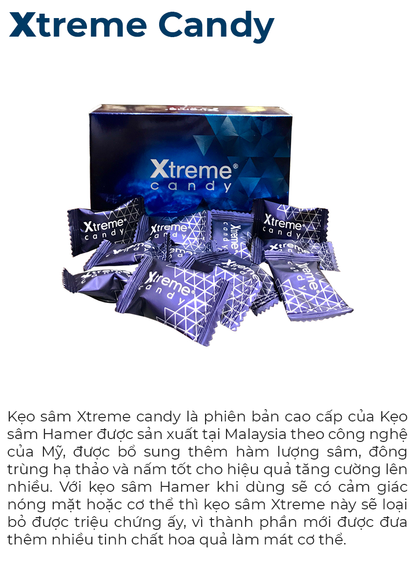 Kẹo sâm Xtreme Candy tăng cường sinh lý nam, Hộp 30 viên