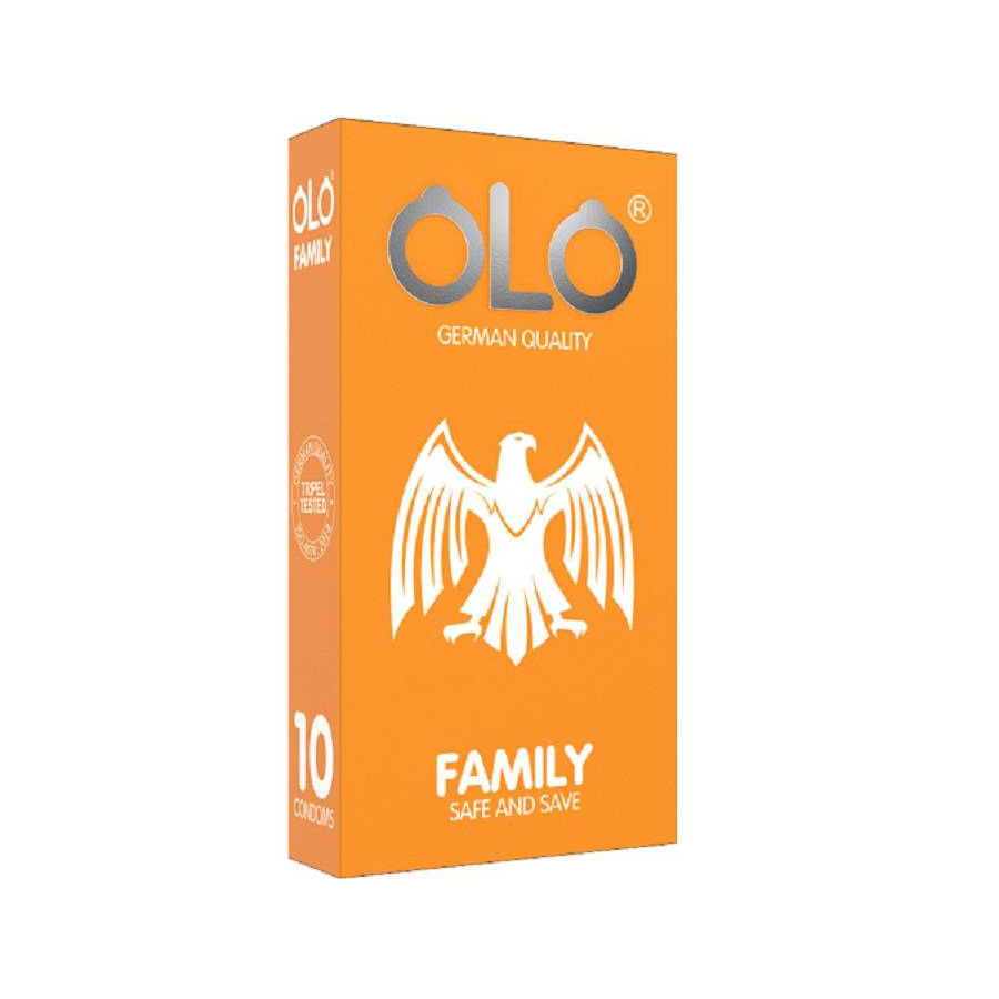Bao cao su Olo Family cho gia đình, hương bạc hà, gel bôi trơn, Hộp 10 cái