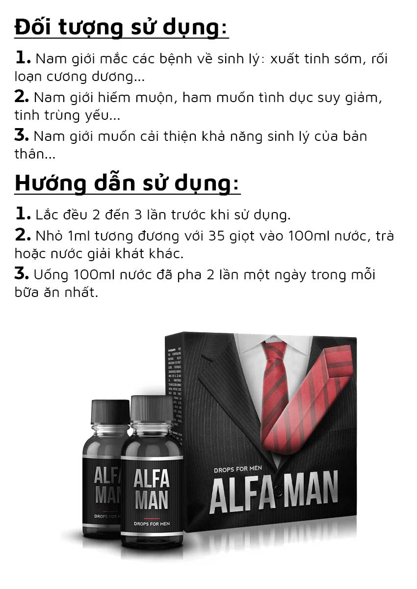 Alfa Man tăng cường sinh lý nam với hoạt chất sinh học, Chai 25 ml