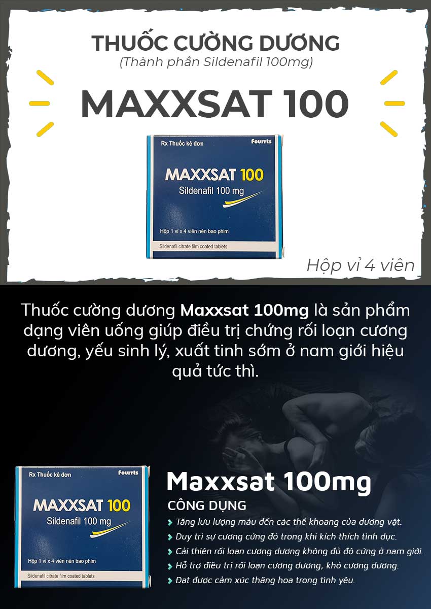 Thuốc cường dương Maxxsat 100mg và công dụng