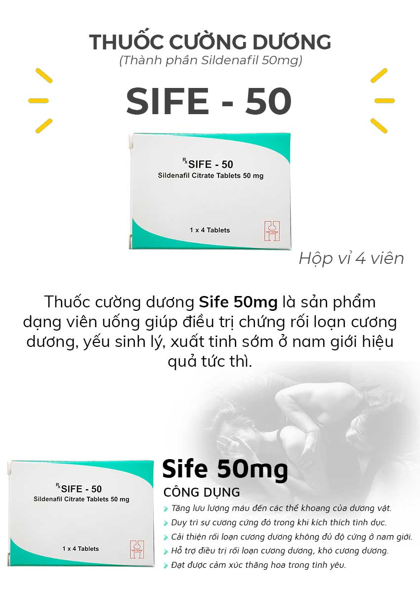 Thuốc cường dương Sife 50mg và công dụng