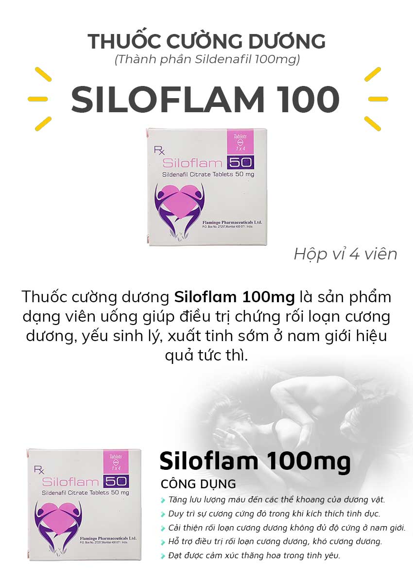 Thuốc cường dương Siloflam 100mg và công dụng