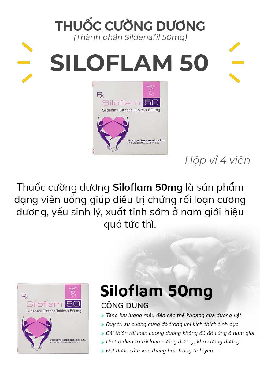 Thuốc cường dương Siloflam 50mg và công dụng