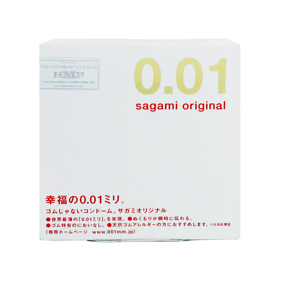 Bao cao su Sagami Original 0.01 siêu mỏng, Hộp 1 cái