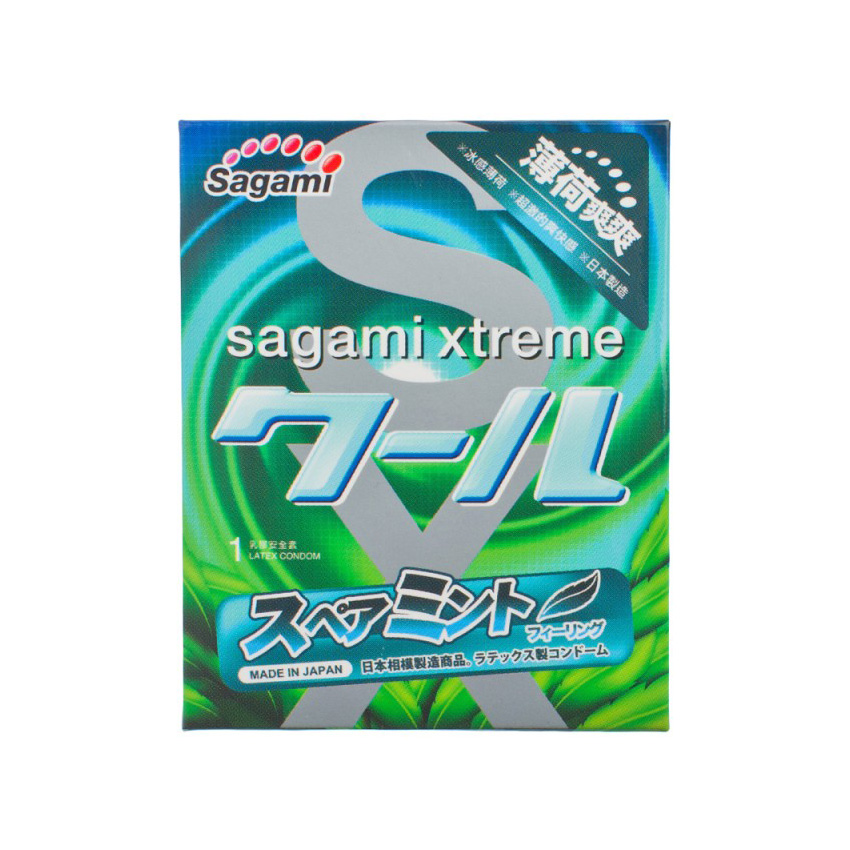 Bao cao su Sagami Xtreme Spearmint hương bạc hà dịu nhẹ, Hộp 10 cái