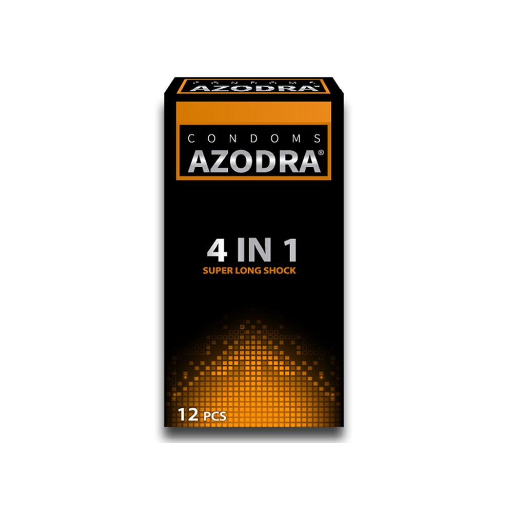 Bao cao su Azodra 4 in 1 Super Long Shock, Hộp 12 cái