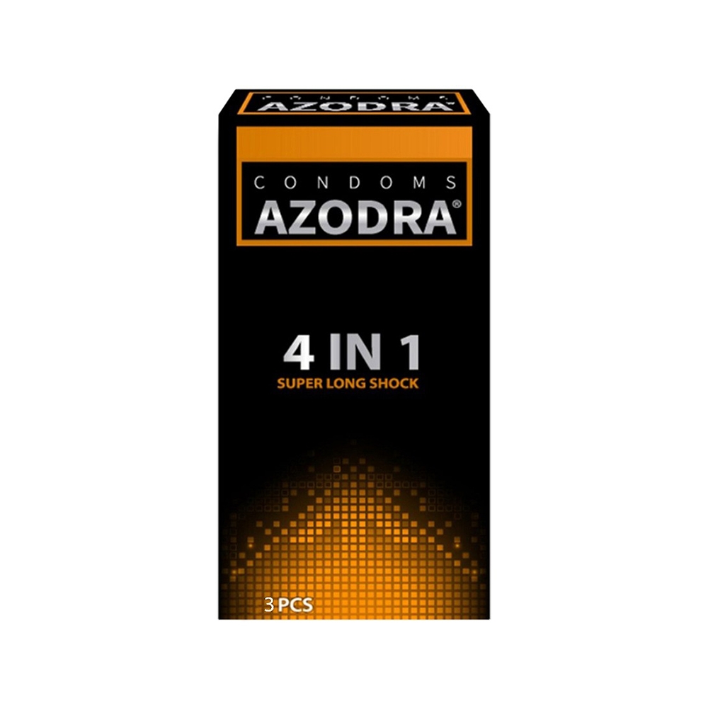 Bao cao su Azodra 4 in 1 Super Long Shock, Hộp 3 cái