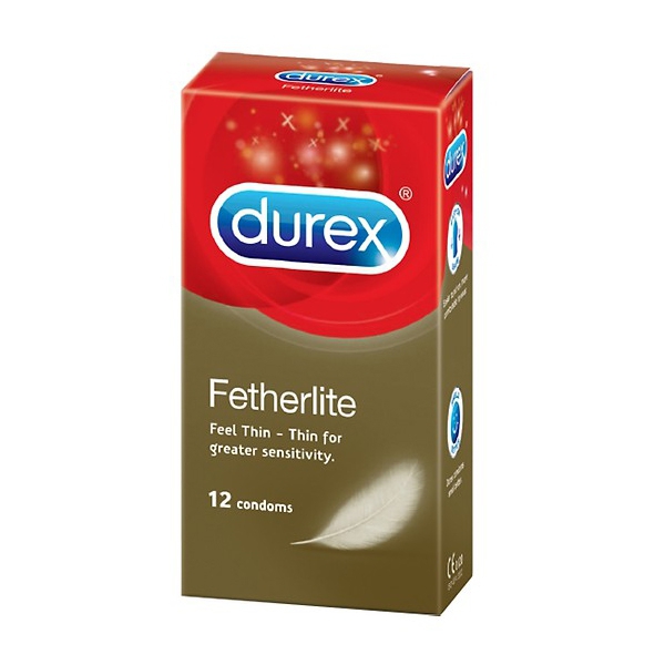 Bao cao su Durex Fetherlite siêu mỏng, ôm khít, Hộp 12 cái