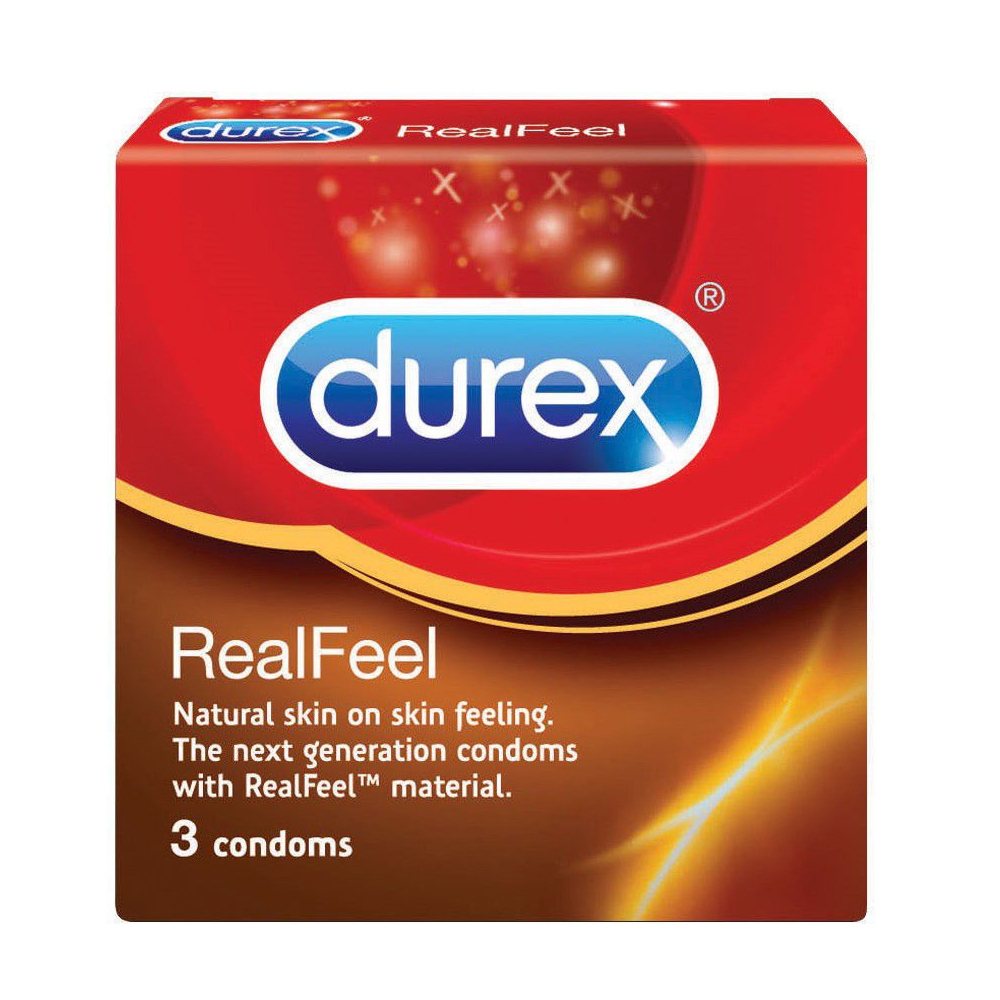 Bao cao su Durex Real Feel kéo dài thời gian quan hệ, Hộp 3 cái
