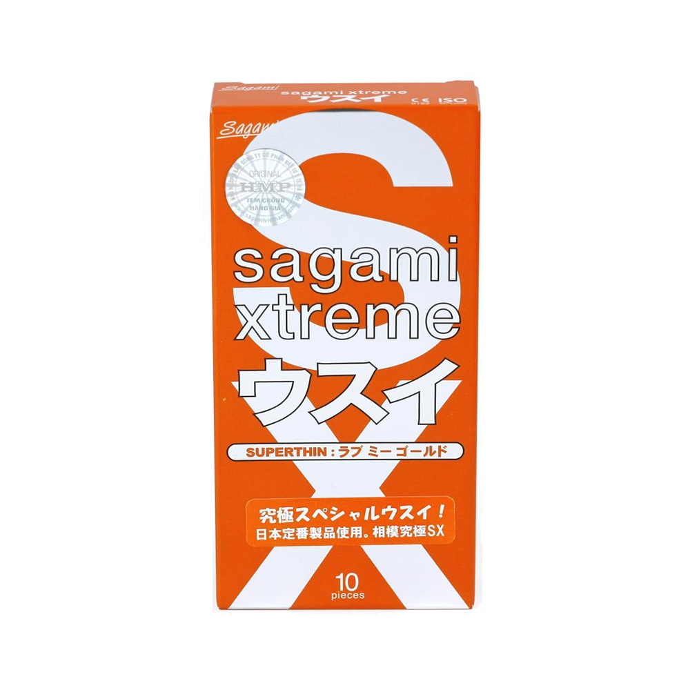 Bao cao su Sagami Love Me Orange siêu mỏng, bôi trơn, Hộp 10 cái