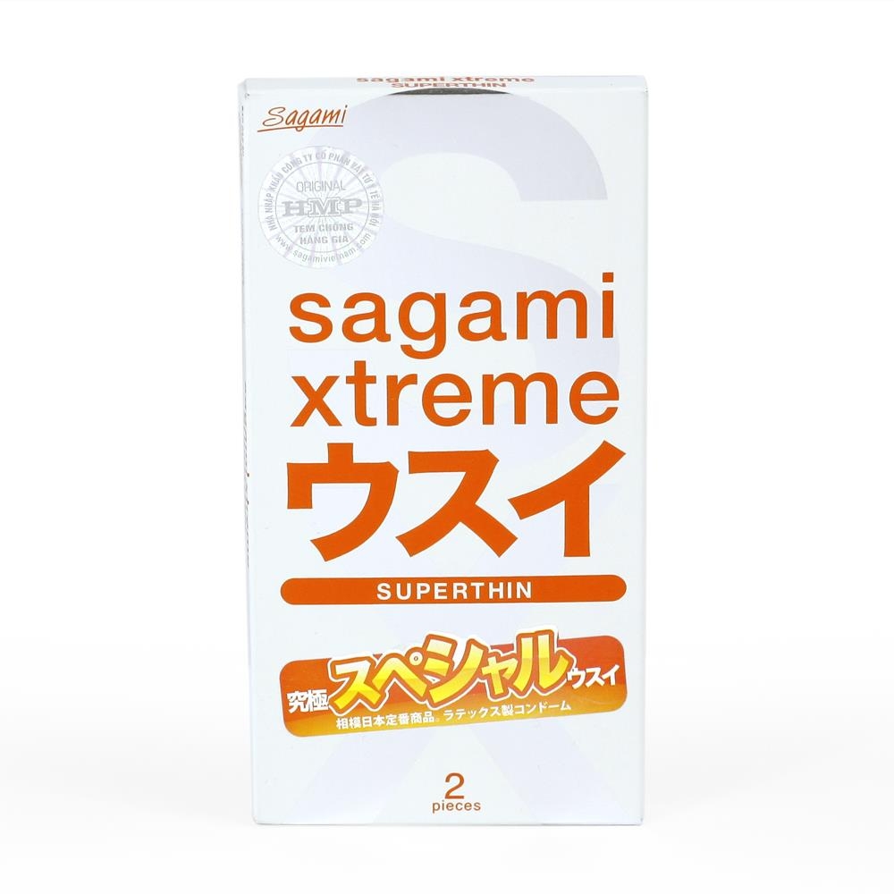 Bao cao su Sagami Xtreme Super Thin siêu mỏng, Hộp 2 cái