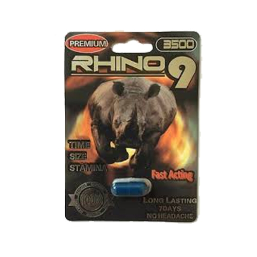 Thảo dược cương dương Rhino 9 Premium 3500, Vỉ 1 viên