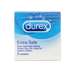Bao cao su Durex Extra Safe nhiều gel bôi trơn, Hộp 3 cái