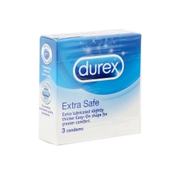 Bao cao su Durex Extra Safe nhiều gel bôi trơn, Hộp 3 cái