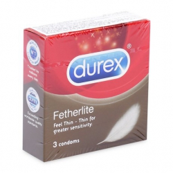 Bao cao su Durex Fetherlite siêu mỏng, ôm khít, Hộp 3 cái