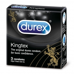 Bao cao su Durex Kingtex thiết kế ôm sát, Hộp 3 cái
