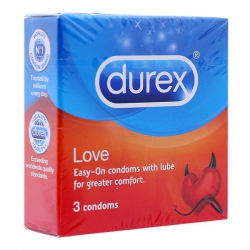 Bao cao su Durex Love chất bôi trơn và gân, Hộp 3 cái