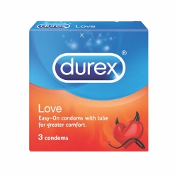 Bao cao su Durex Love chất bôi trơn và gân, Hộp 3 cái