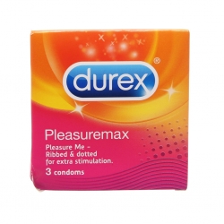 Bao cao su Durex Pleasuremax có đường gân và hạt nổi, Hộp 3 cái