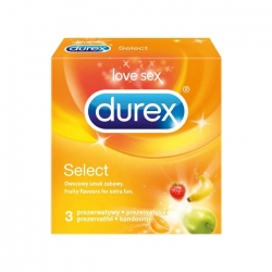 Bao cao su Durex Select vùi vị trái cây vui nhộn (chuối, cam, dâu), Hộp 3 cái