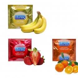 Bao cao su Durex Select vùi vị trái cây vui nhộn (chuối, cam, dâu), Hộp 3 cái