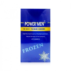 Bao cao su Power Men Frozen gel mát lạnh, tăng khoái cảm, Hộp 12 cái