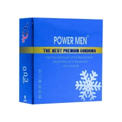 Bao cao su Power Men Frozen gel mát lạnh, tăng khoái cảm, Hộp 3 cái