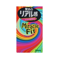 Bao cao su Sagami Miracle Fit ôm khít, tăng khoái cảm, Hộp 10 cái