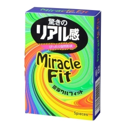 Bao cao su Sagami Miracle Fit ôm khít, tăng khoái cảm, Hộp 5 cái